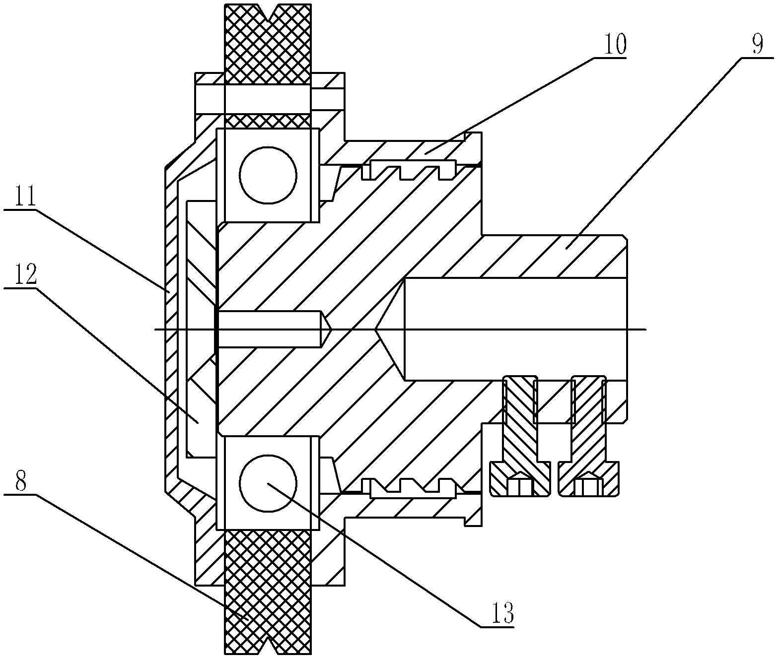 Guide wheel device on numerical control multi-wire swinging cutting machine