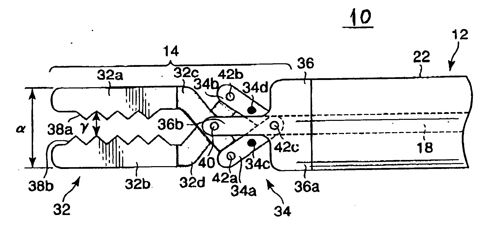 High frequency treatment device having a pair of jaws with electrodes