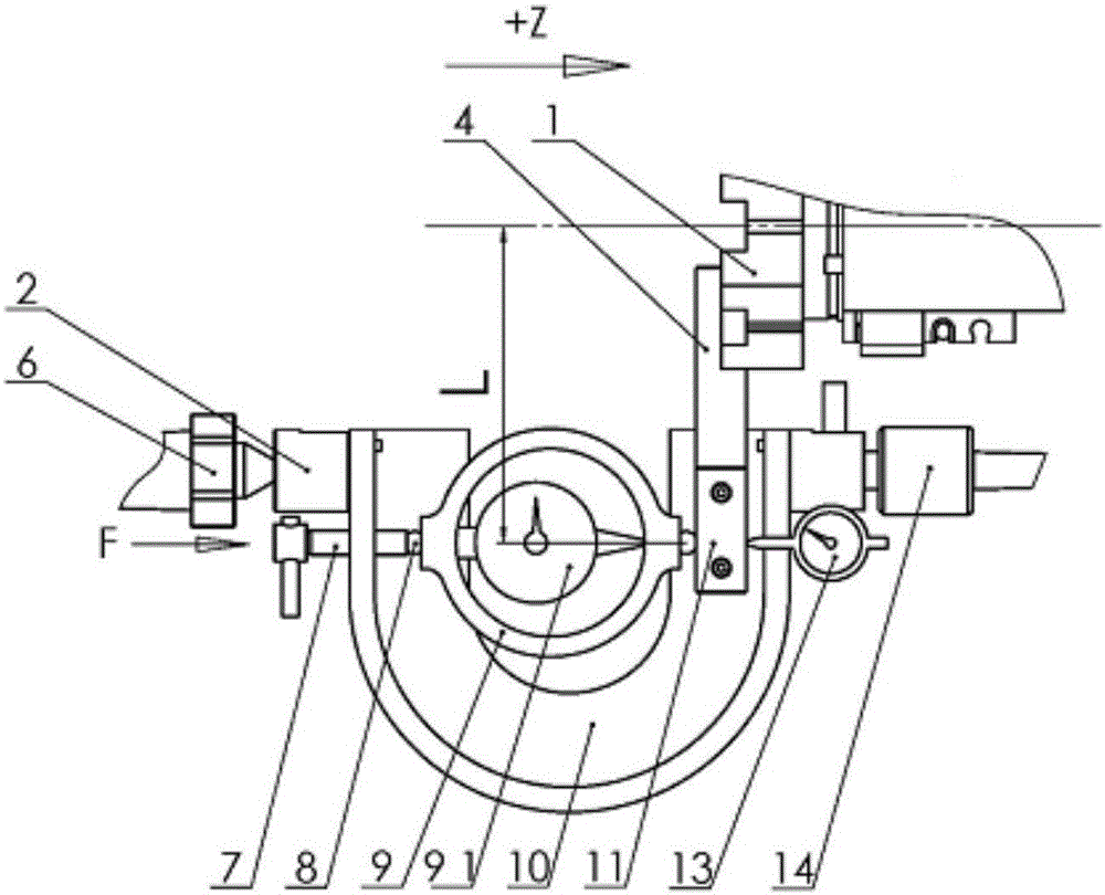 Static loading experiment device for turret of numerically controlled lathe