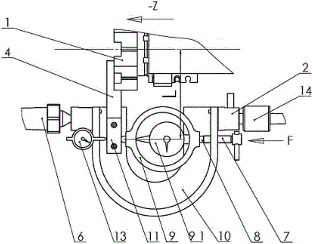 Static loading experiment device for turret of numerically controlled lathe