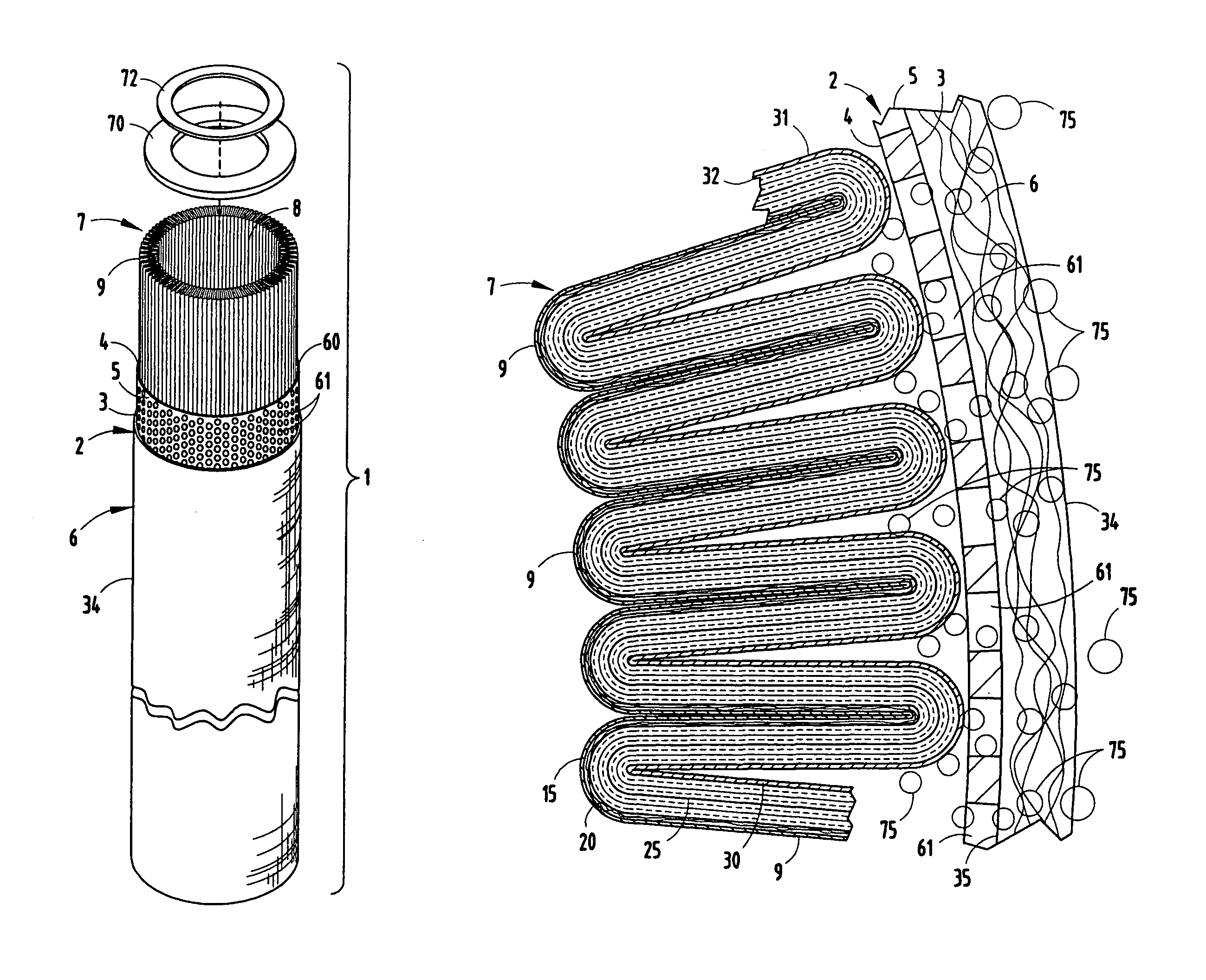 Pleated single phase filter coalescer element and method