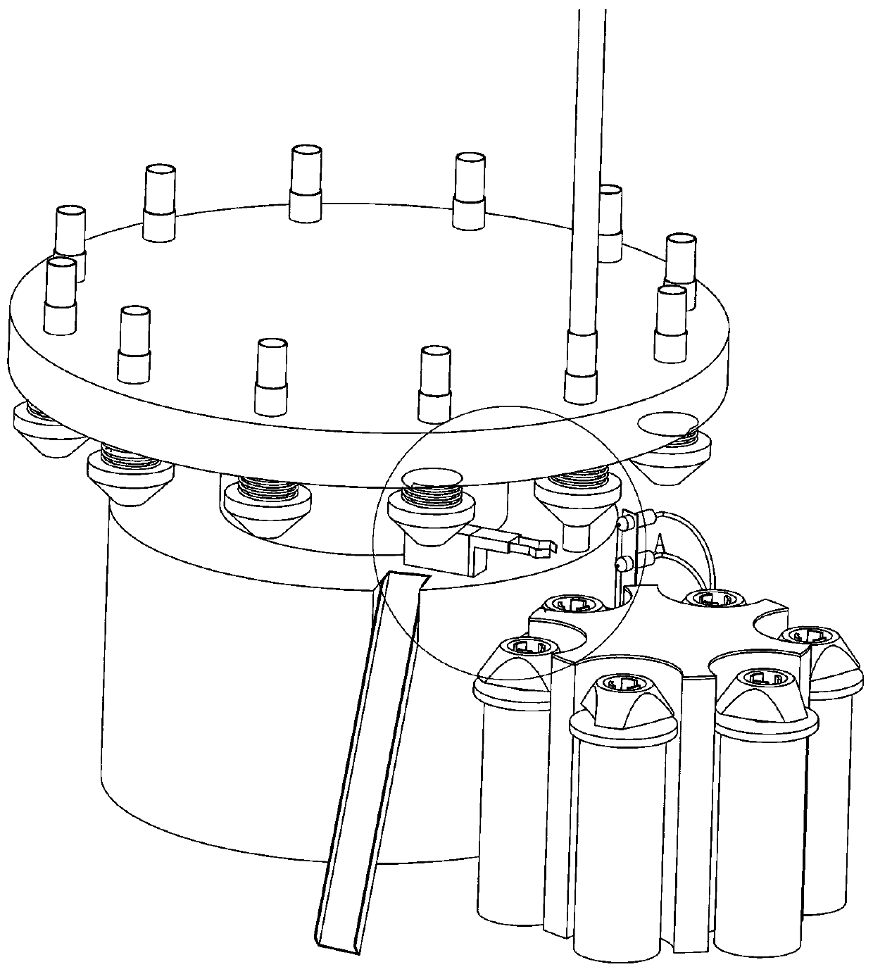 Rejecting apparatus with automatic glass tube head clamping function