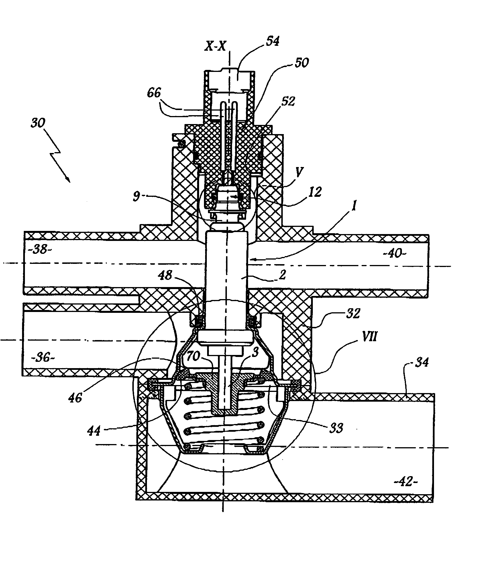 Thermostatic valve for a cooling circuit