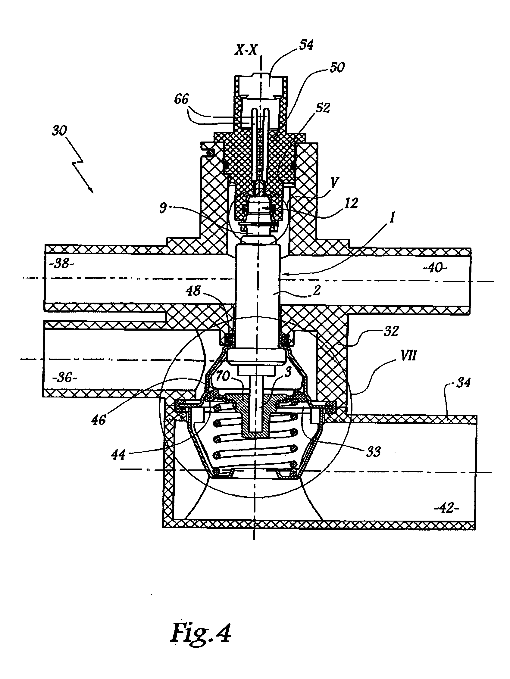 Thermostatic valve for a cooling circuit