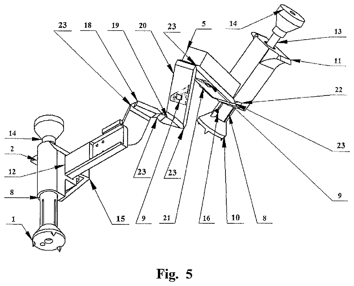 Device for measuring femur displacement and method of making orthopedic measurements during a surgical procedure to correct a damaged hip