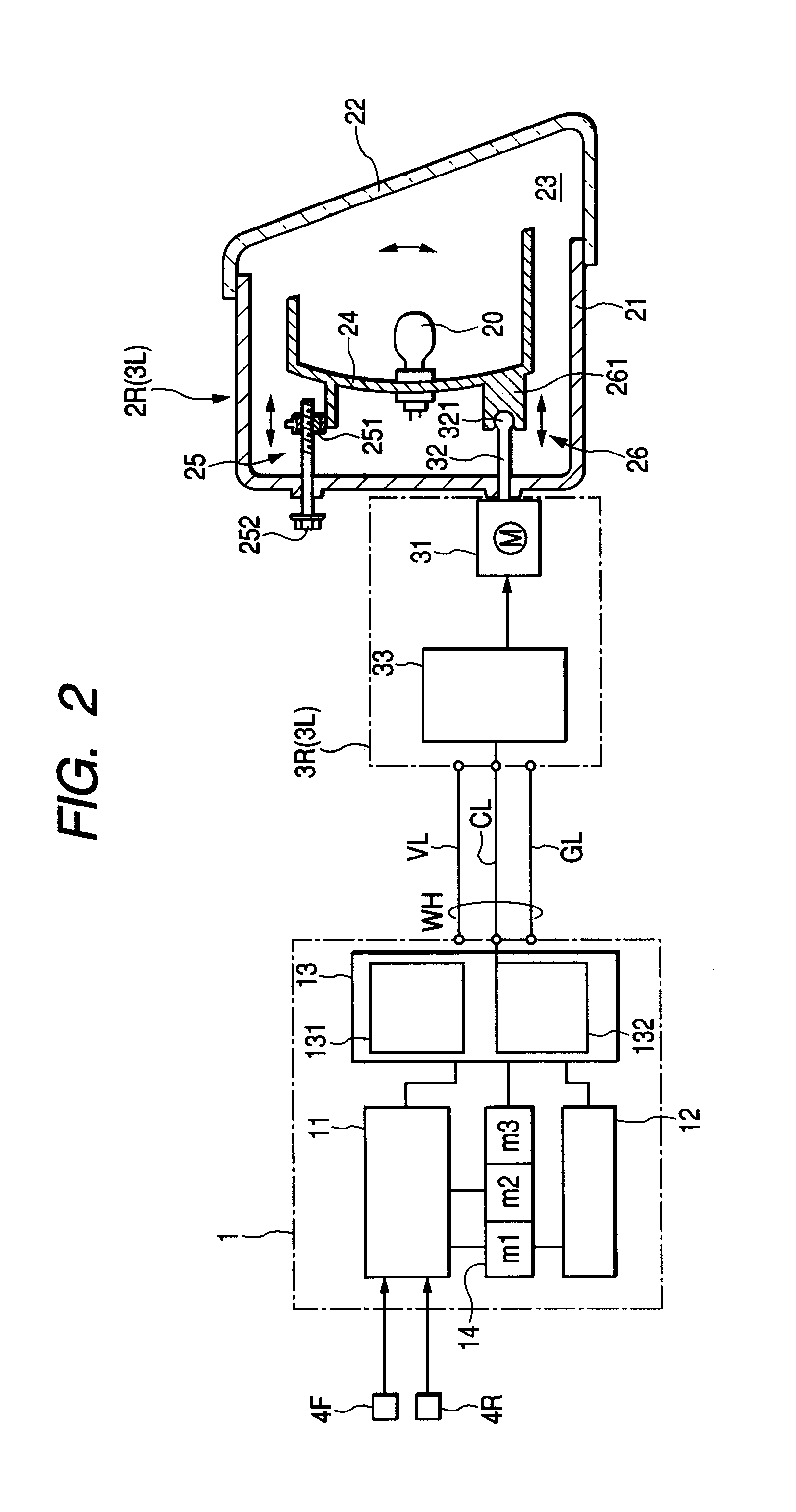 Irradiation direction controller and leveling angle setting method of vehicle lamp
