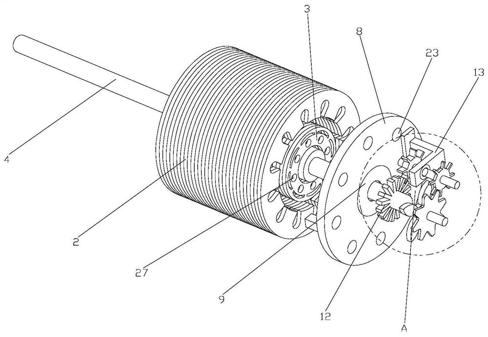 High-efficiency three-phase asynchronous motor with unequal-turn forward rotation winding