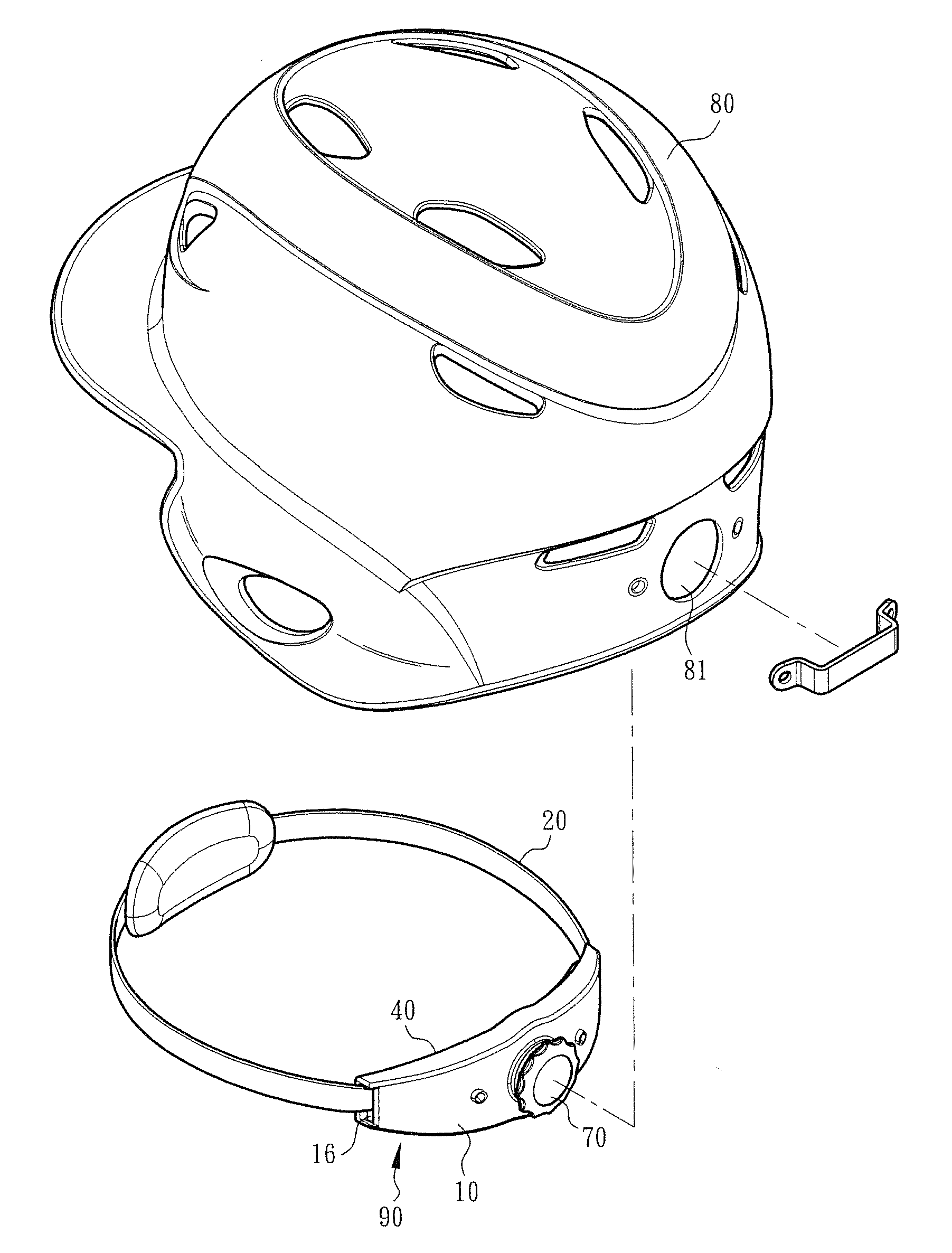 Head circumference adjustment device of a helmet