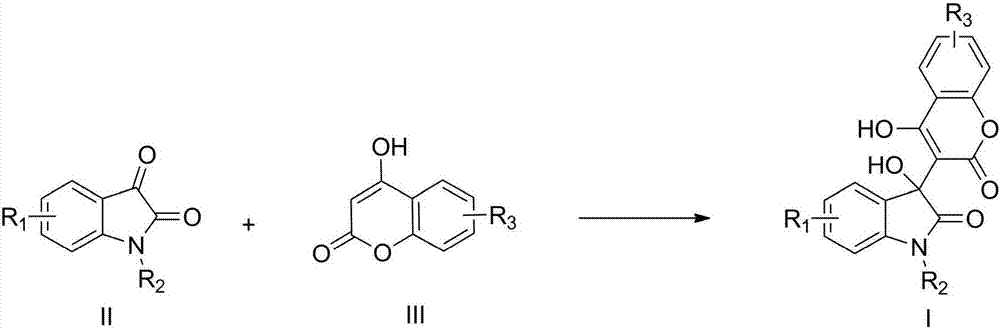 Preparation method of 3-hydroxy-3-(4-hydroxy-2-oxo-2-hydrogen-chromene-3-yl)indolin-2-one
