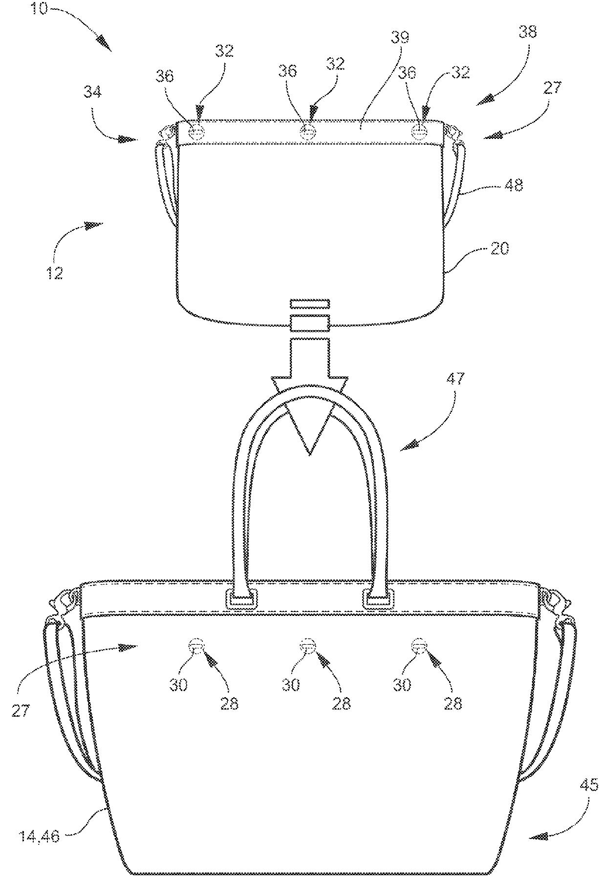 Bag system with a small bag insert and method of manufacture and use thereof
