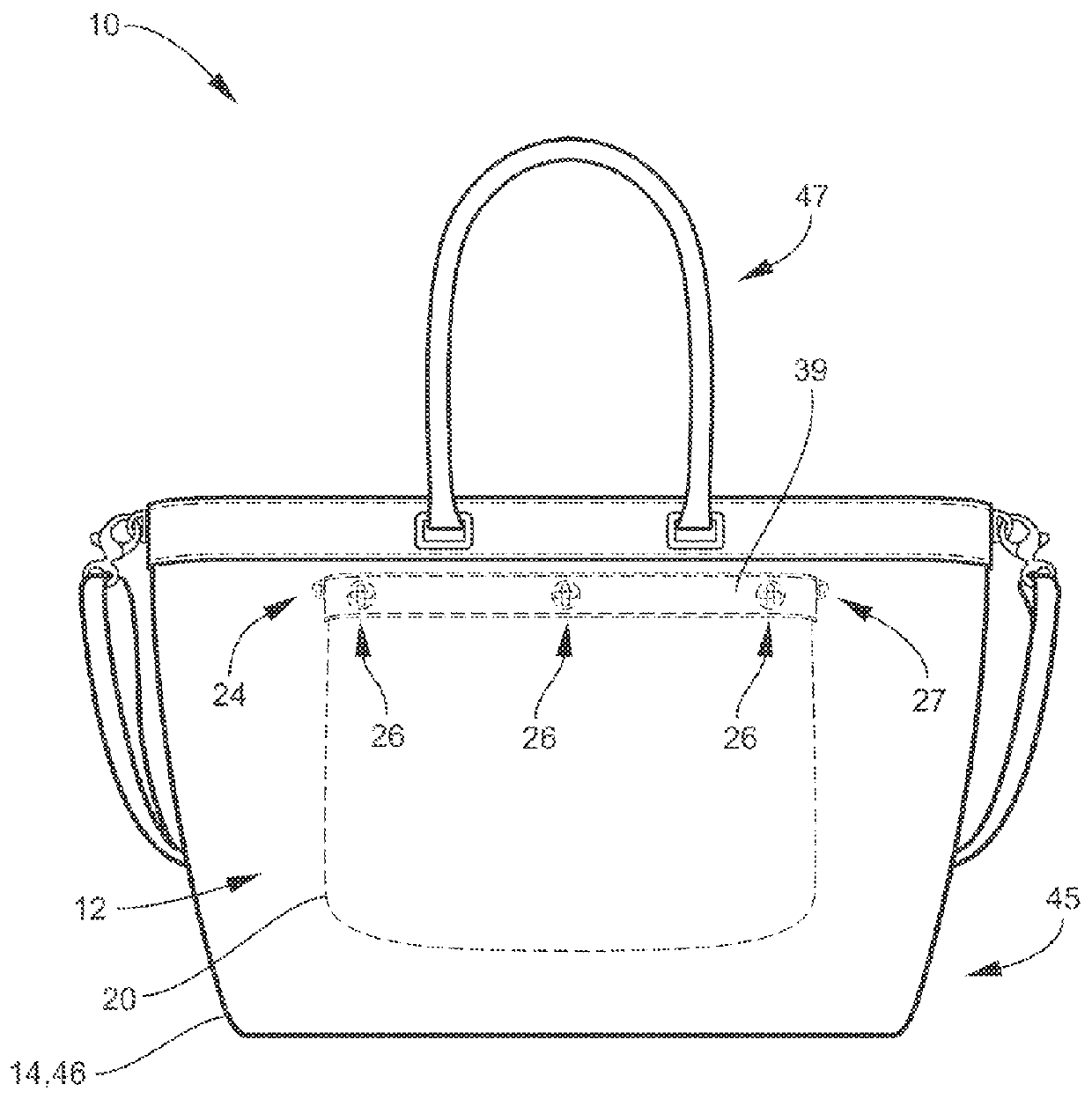 Bag system with a small bag insert and method of manufacture and use thereof