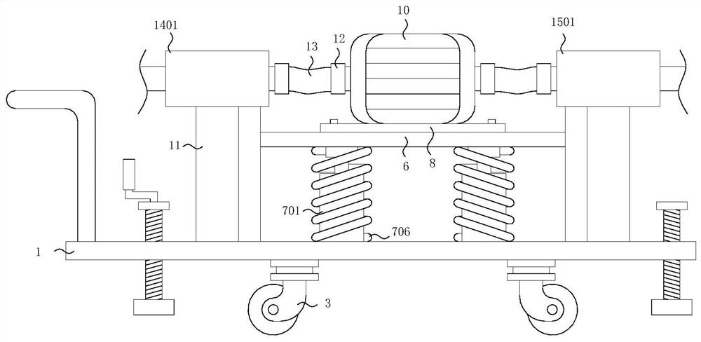 Cooling fan bottom damping device applied to Hooke law