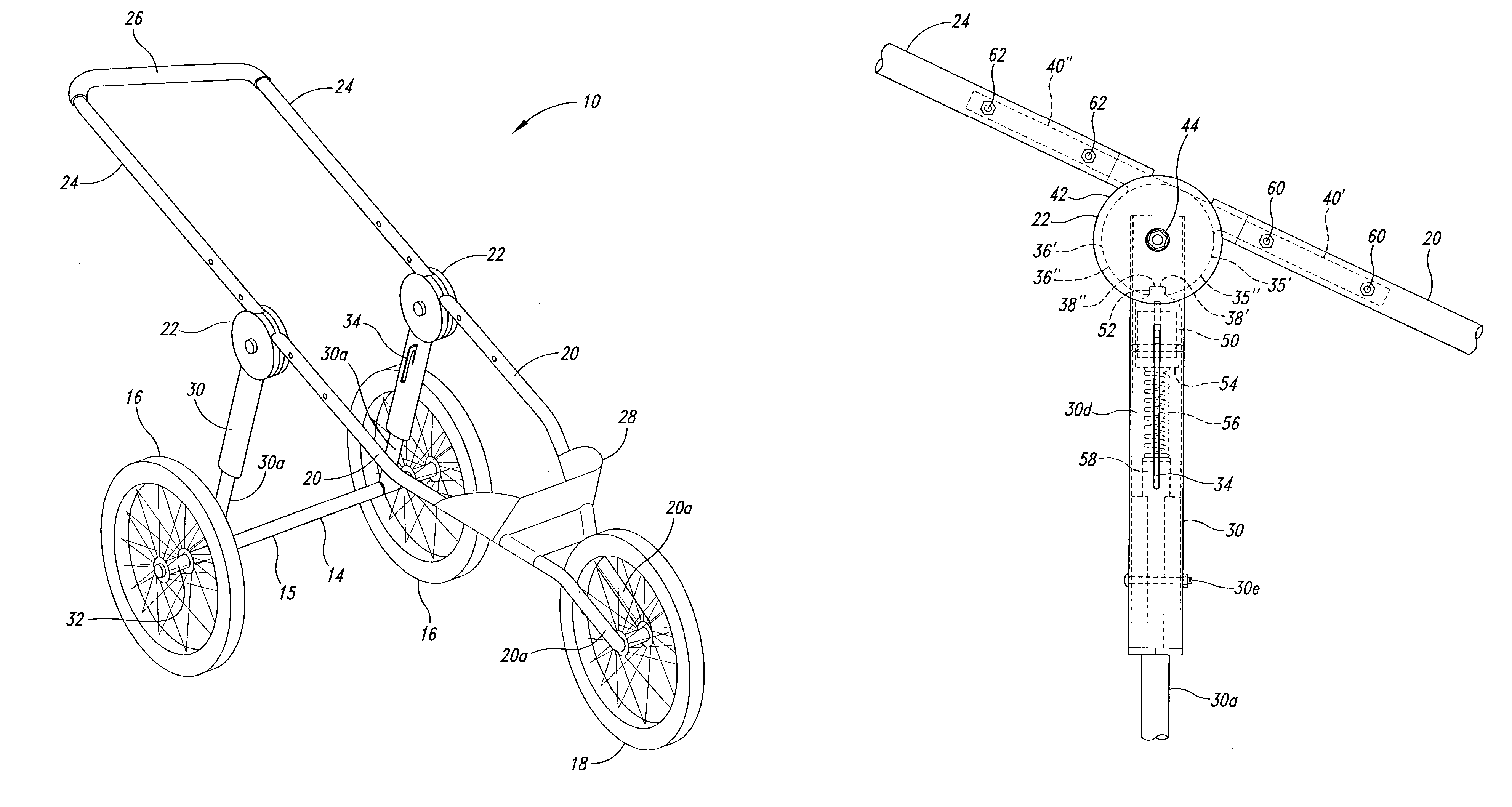 Folding baby stroller system and method