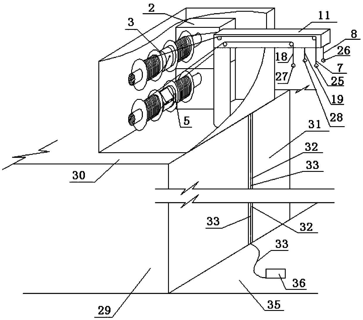 Building or structure with multifunctional rope releasing device