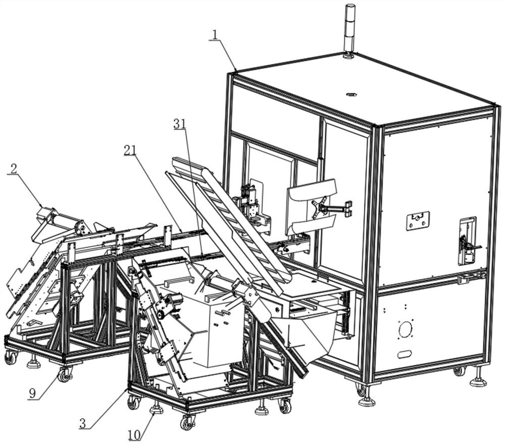 A medical reagent card automatic assembly machine