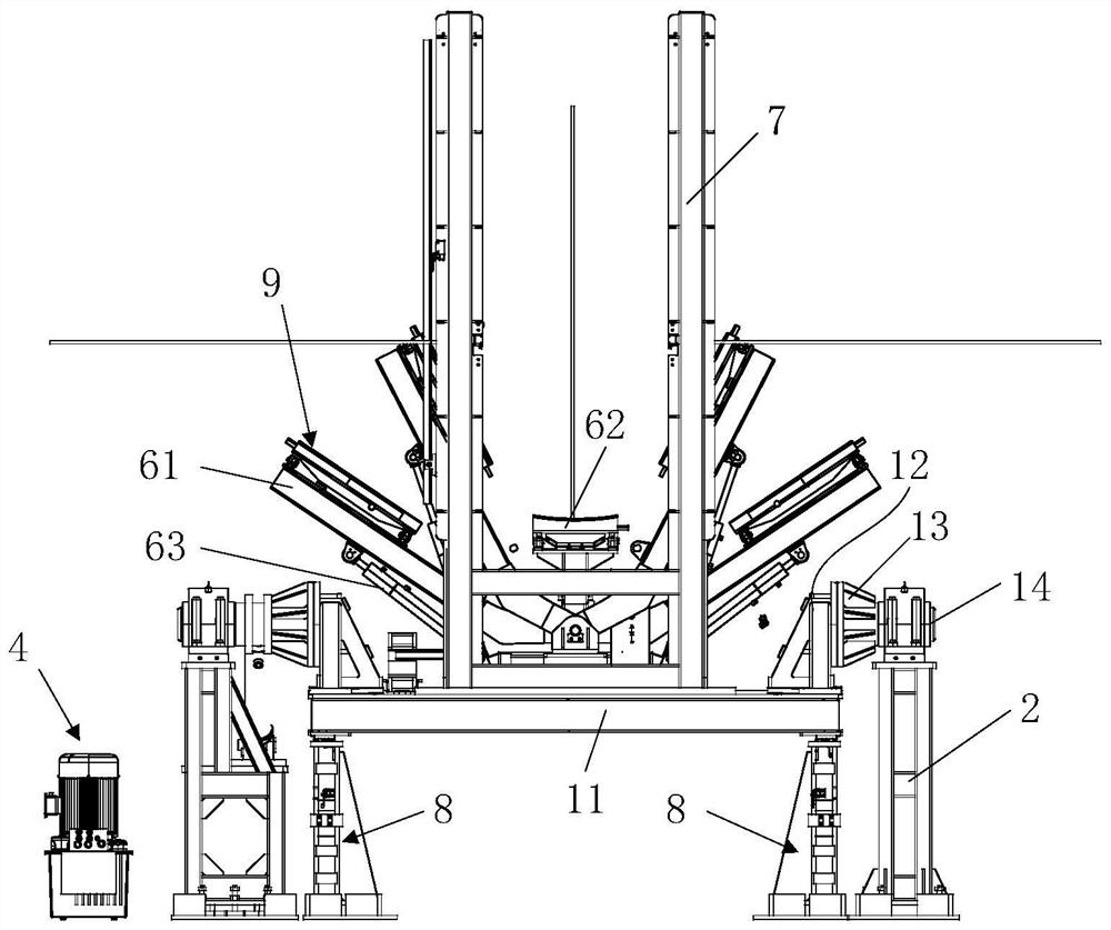 Automatic turnover device for shell rings of various concrete mixers