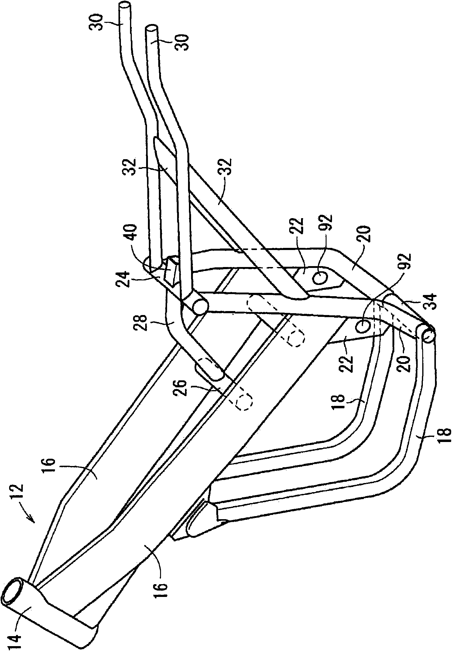 Frame structure of two-wheel motorcycle