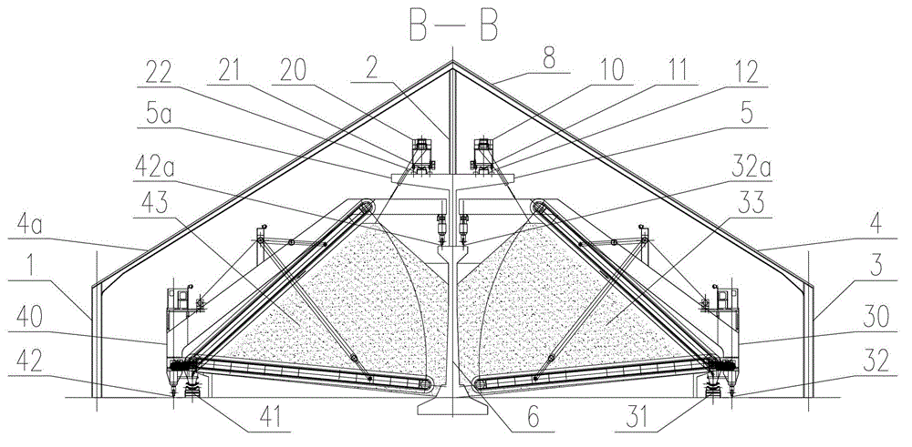 Closed storage yard conveying system