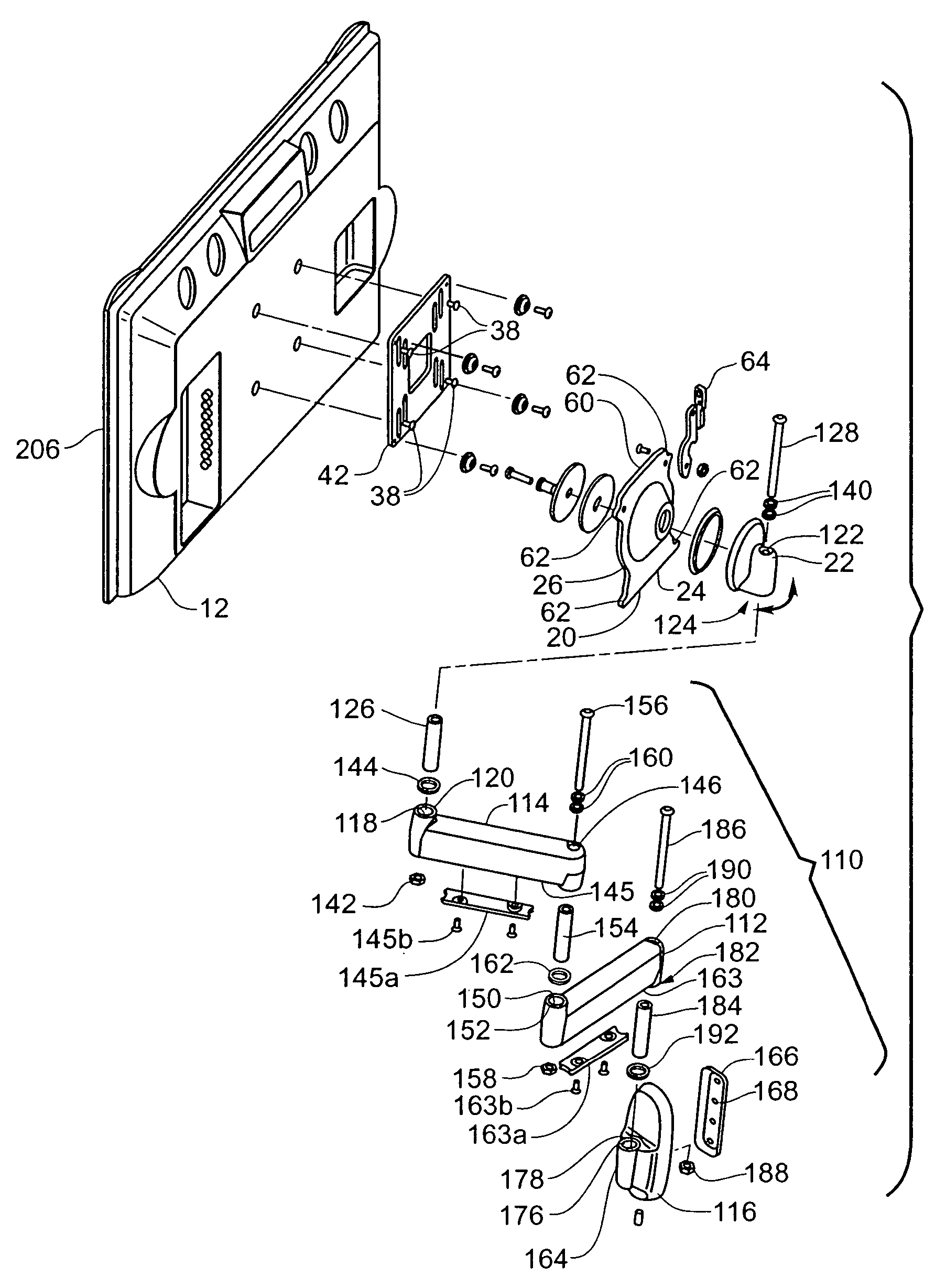 Self-balancing adjustable mounting system with friction adjustment