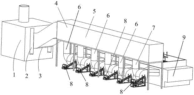 Combined hot air continuous drying equipment