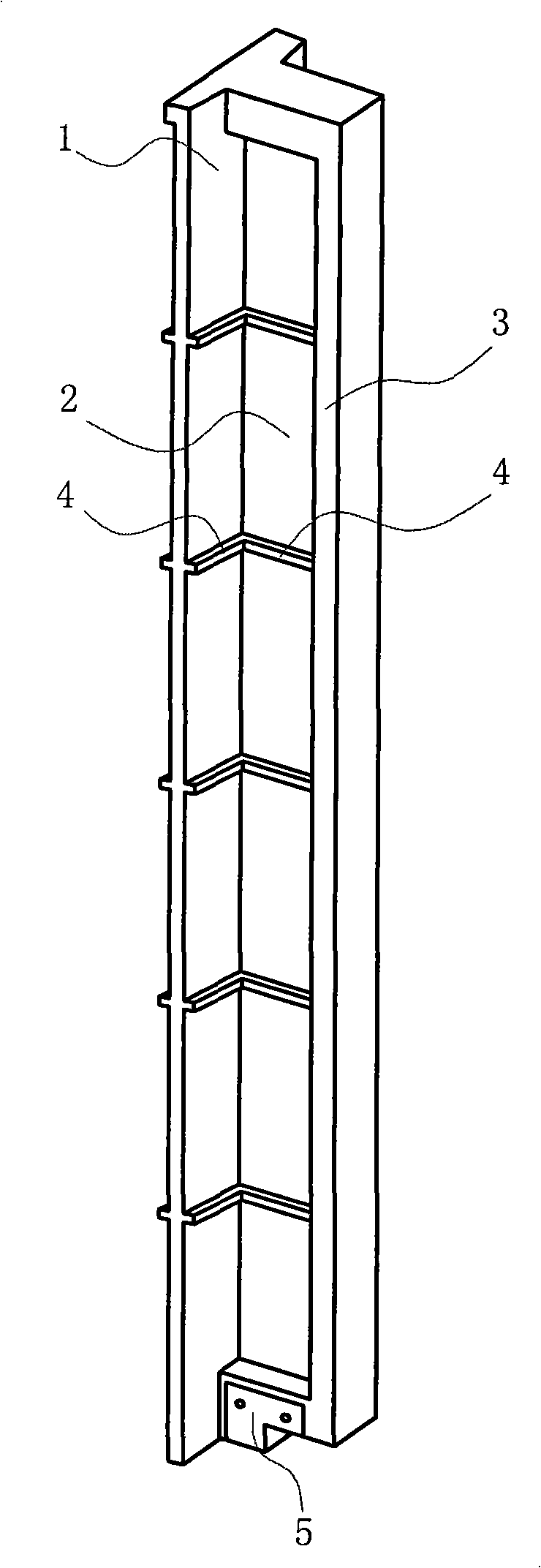 Deep foundation pit steel reinforced concrete fender post, producing and embedding method thereof