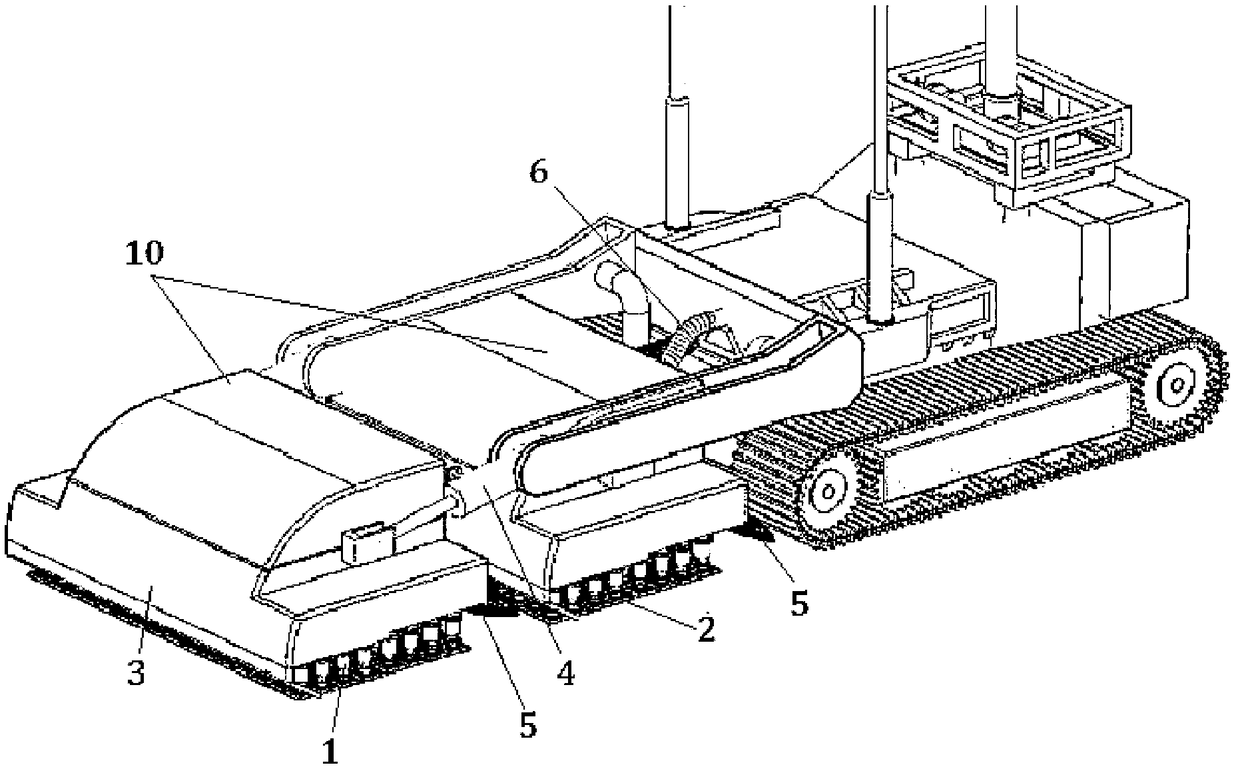 Deep sea cobalt crust cutting device based on high pressure water jet