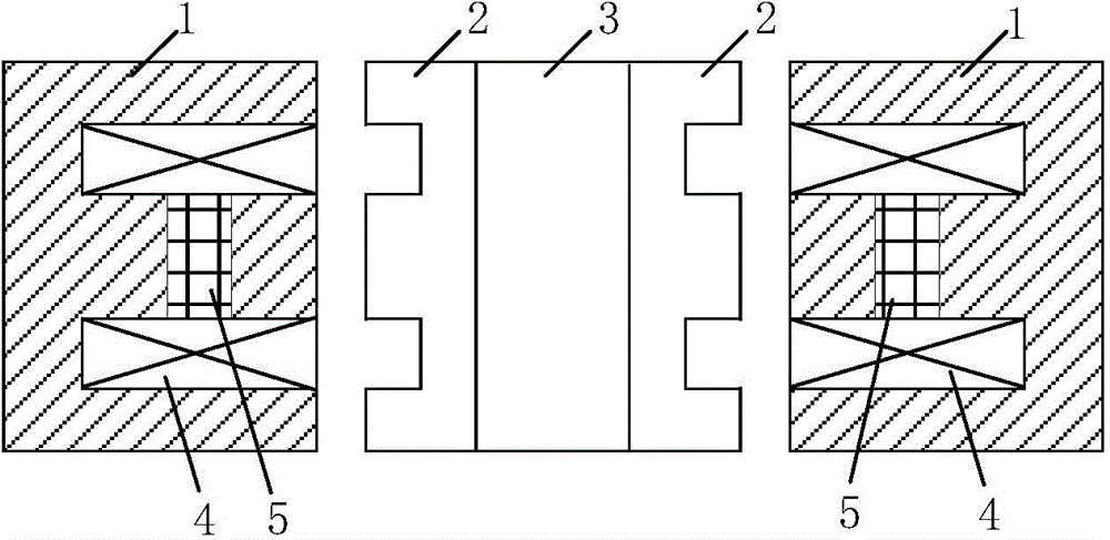 Structure for achieving five-freedom-degree suspension of rotor through axial mixed magnetic bearings