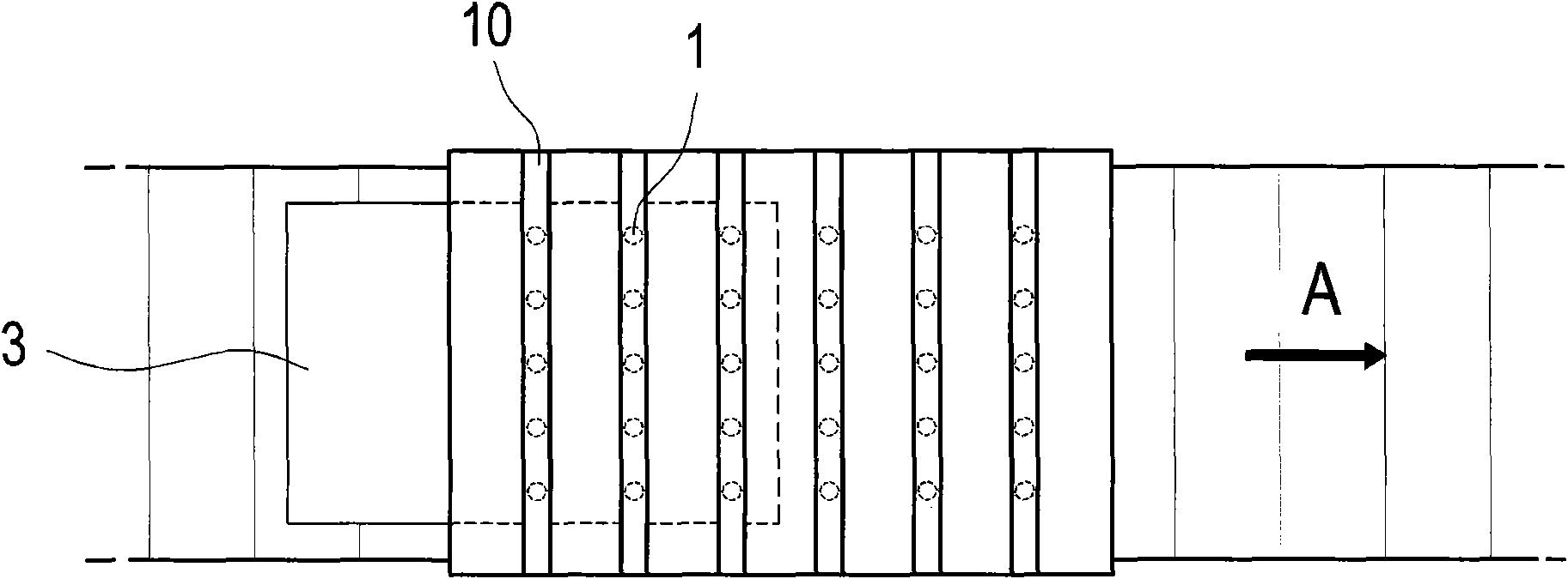 Processing device and processing system for flat-panel display glass