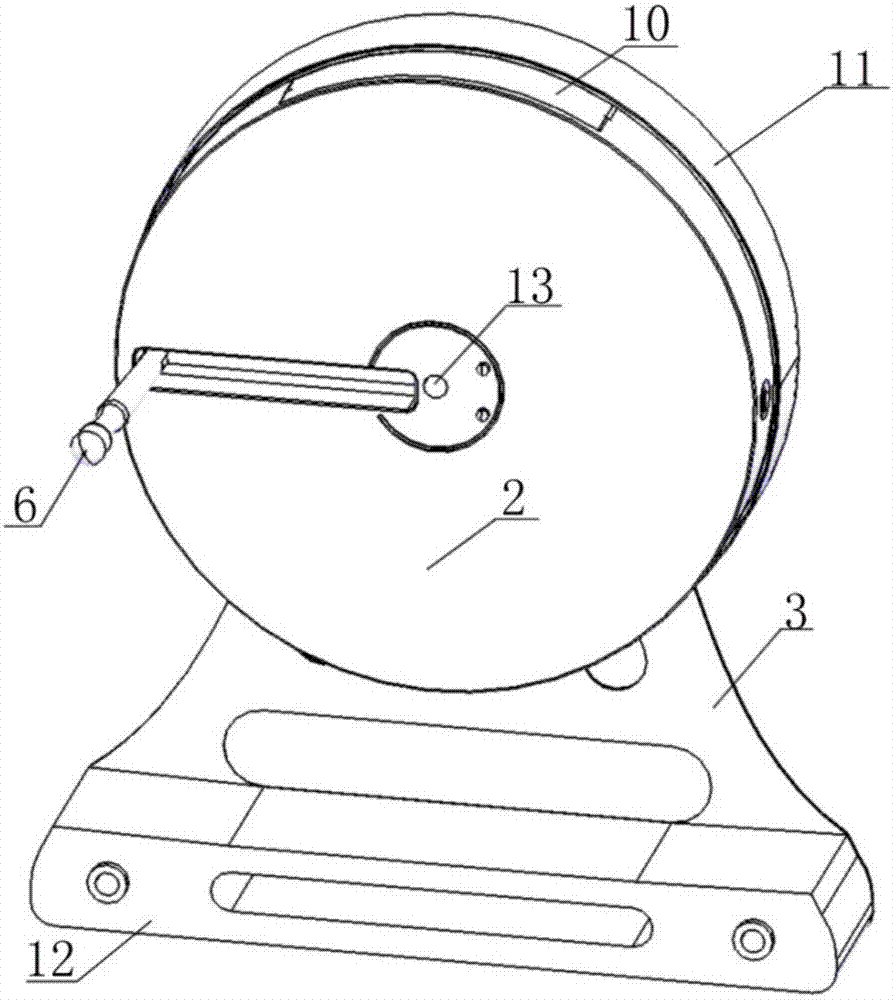 Shaft disc type line winding and unwinding device used for vibratory impulse shipboard measurement