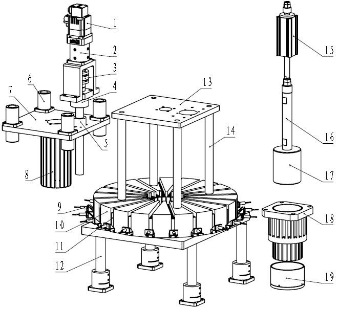 A magnetic block assembly device for an outer rotor