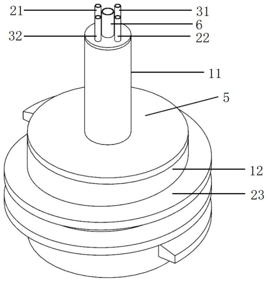 Built-in electromagnetic stirring melt processing device
