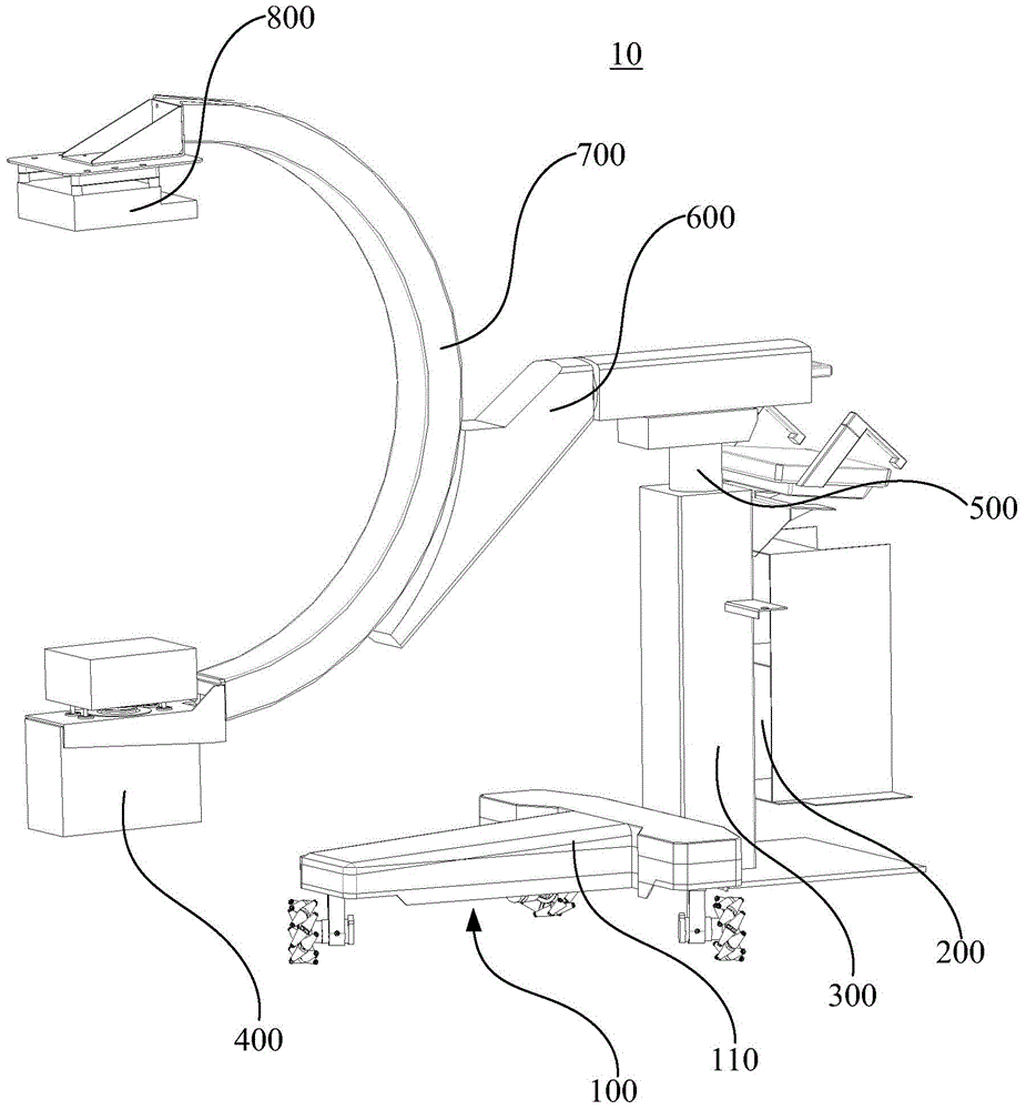 Three-wheeled movable C arm X-ray machine