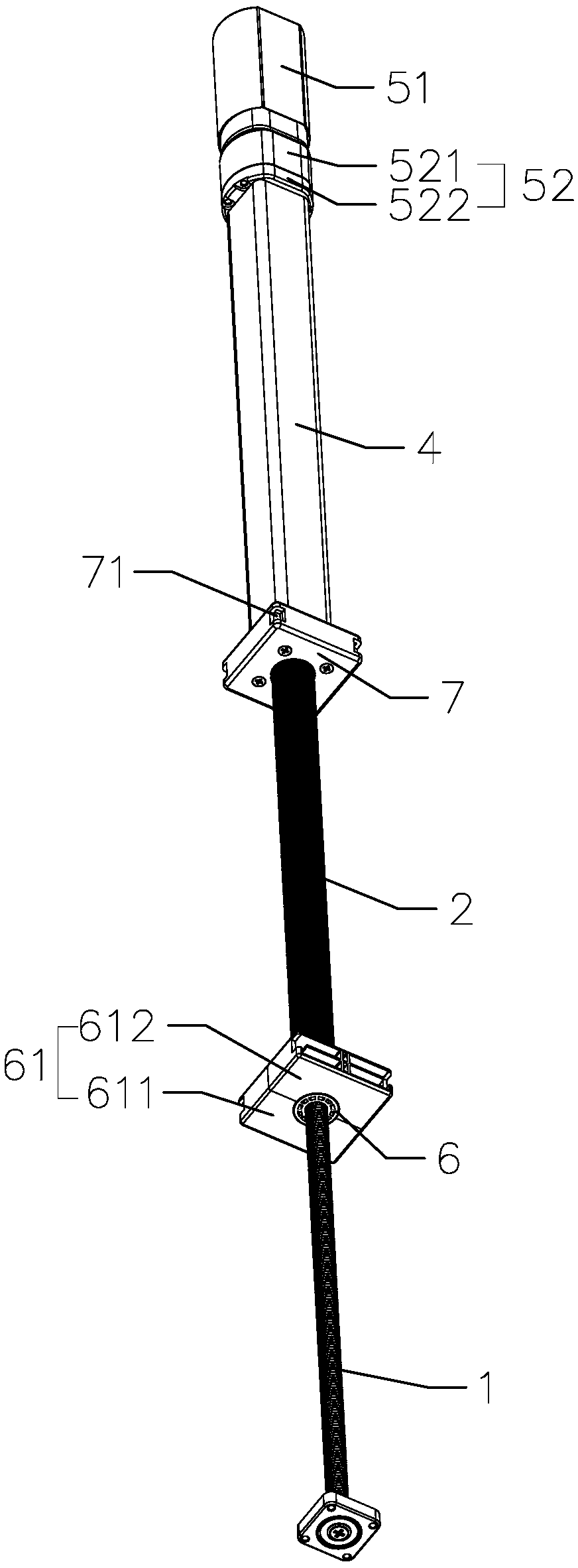 Transmission assembly for lifting stand column and lifting stand column