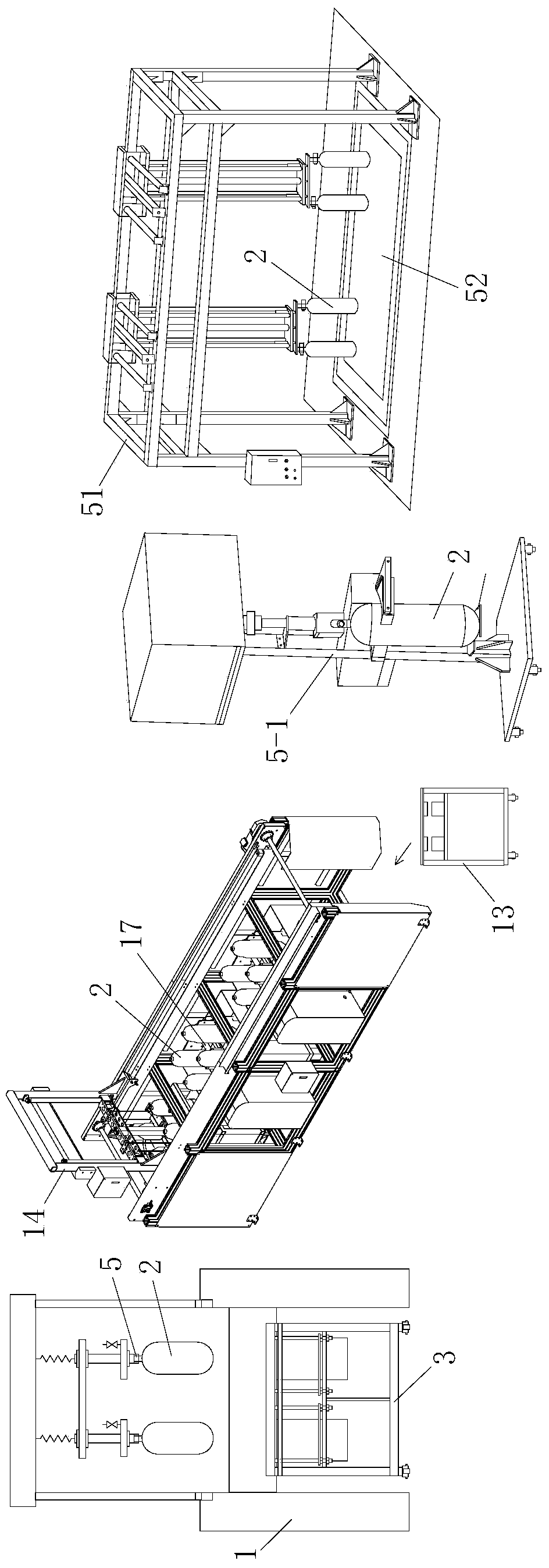 A carbon fiber gas cylinder automatic detection line and detection method