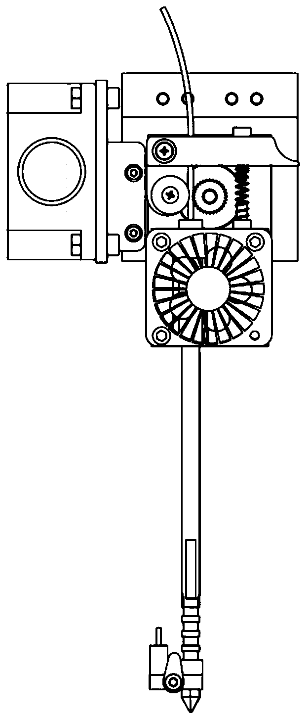 FDM spinneret mechanism for 3D printing of complex workpiece