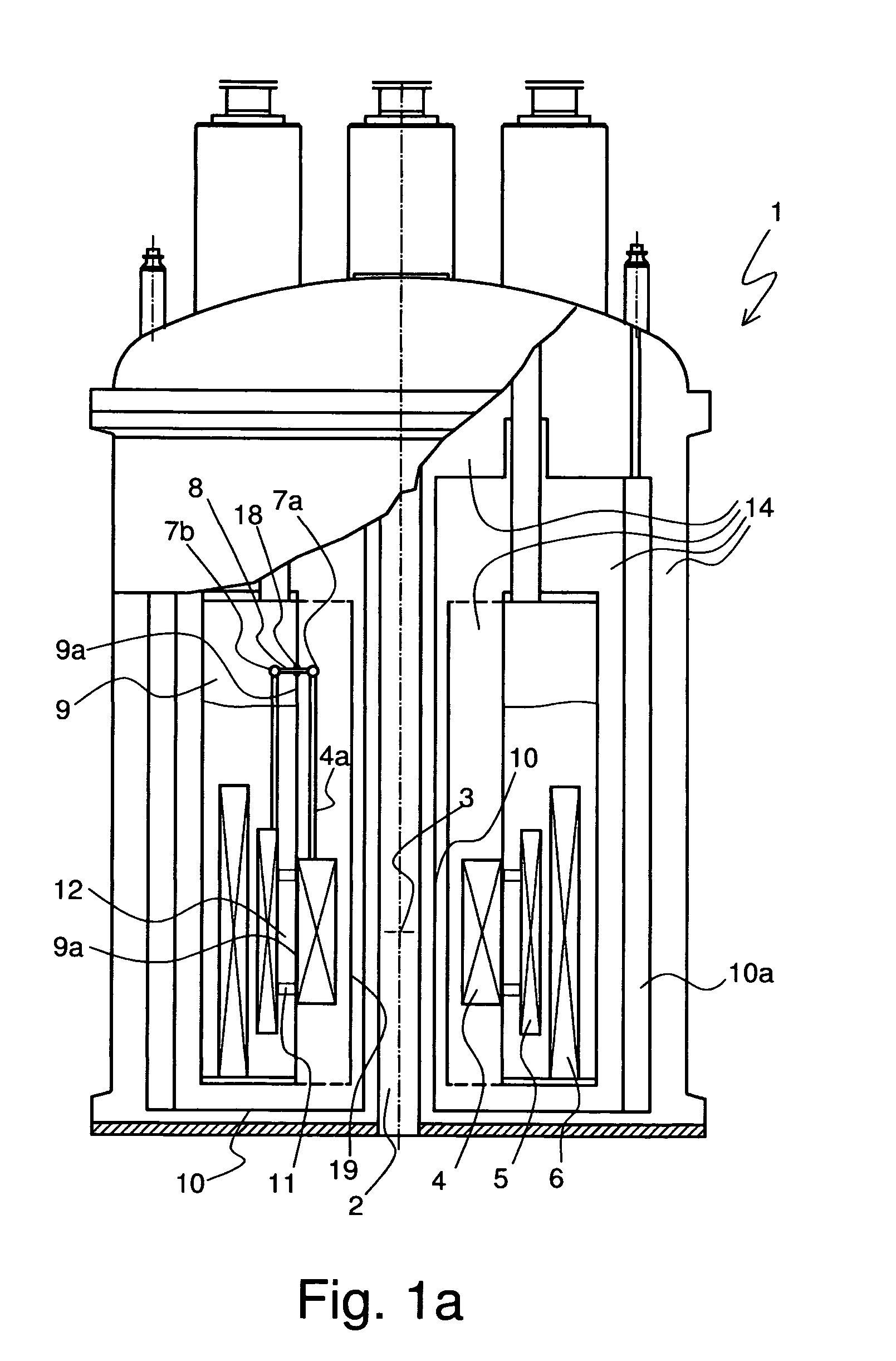 Cryostat having a magnet coil system, which comprises an LTS section and an HTS section, which is arranged in the vacuum part