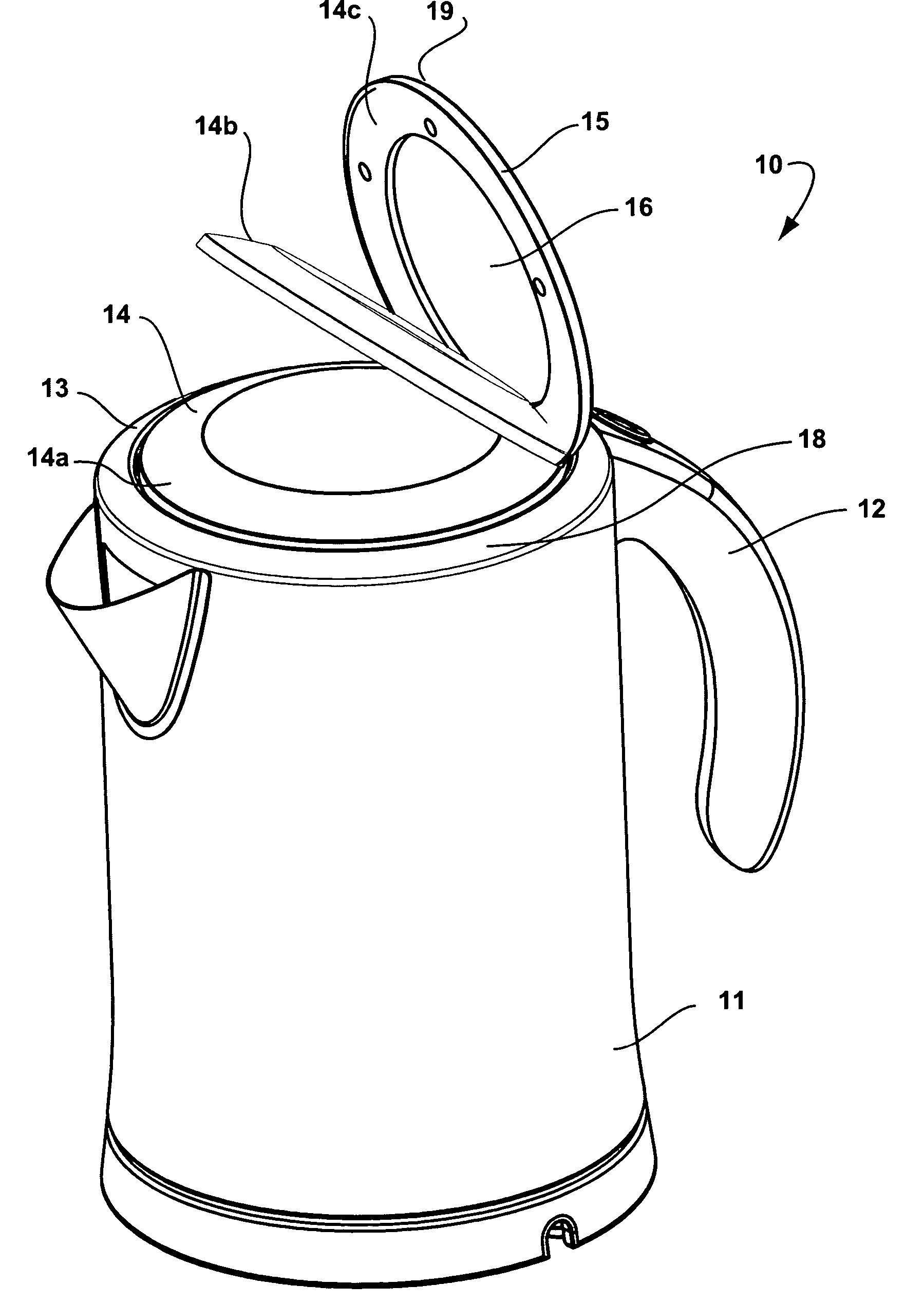 Kettle with lid damping mechanism