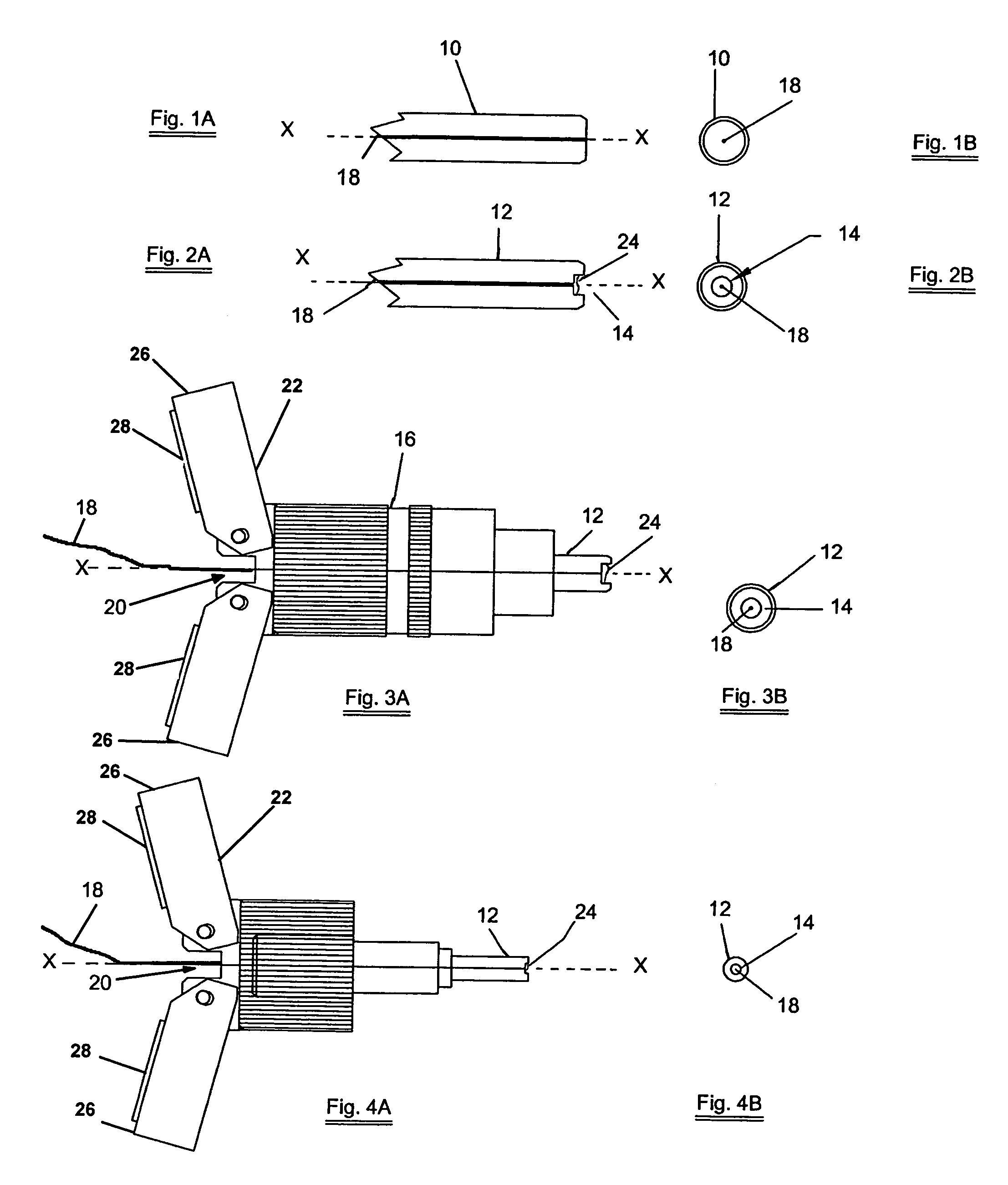 Bare fiber optical connecting devices