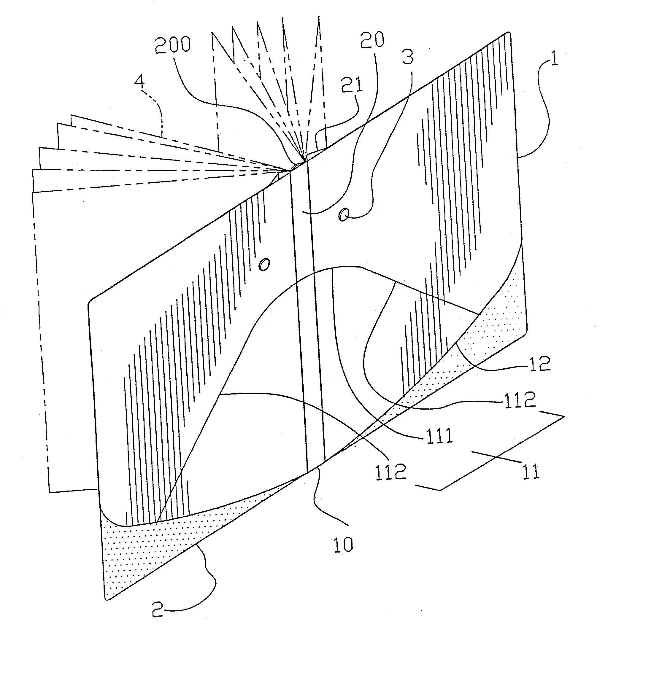 Structure of a file covering board or the like