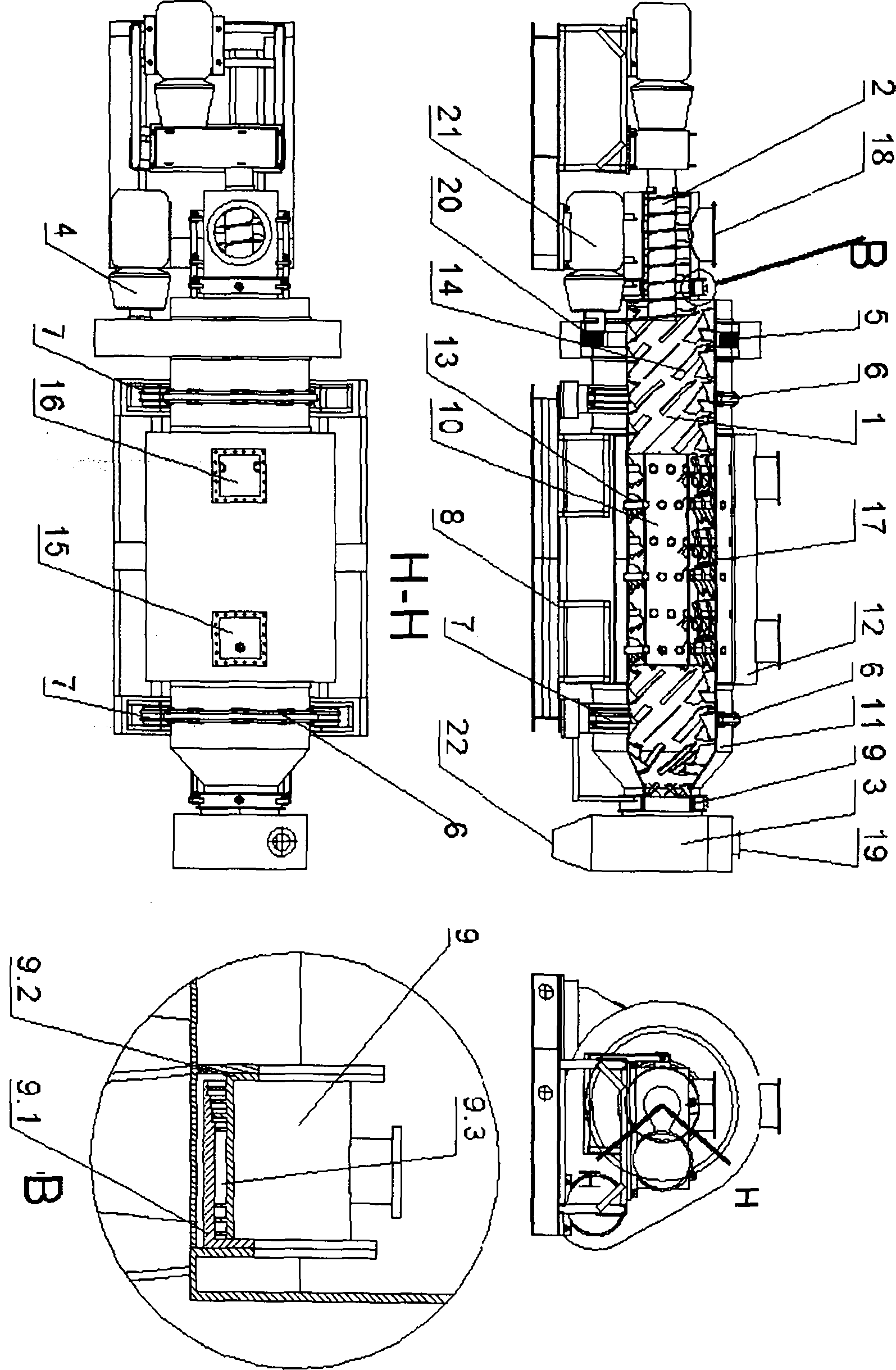 A high-efficiency rotary enhanced drying pyrolysis furnace