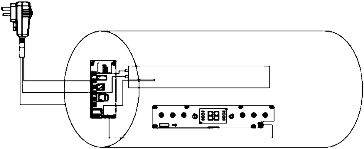 Electric water heater with control circuit board externally arranged