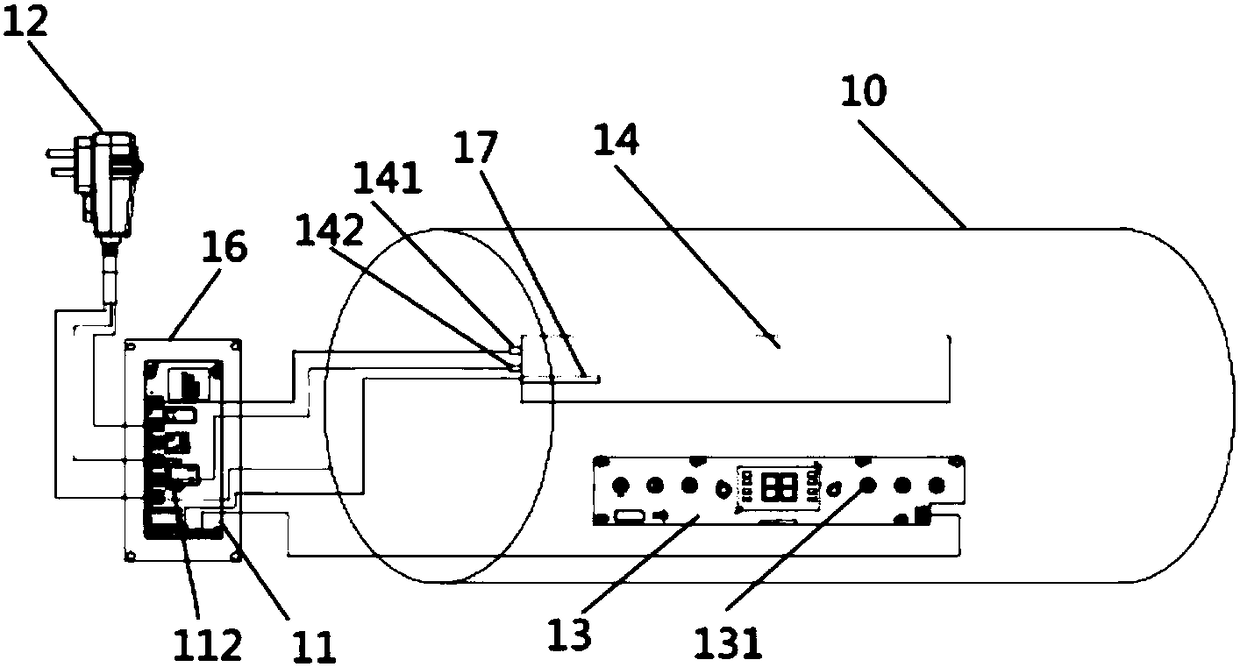 Electric water heater with control circuit board externally arranged