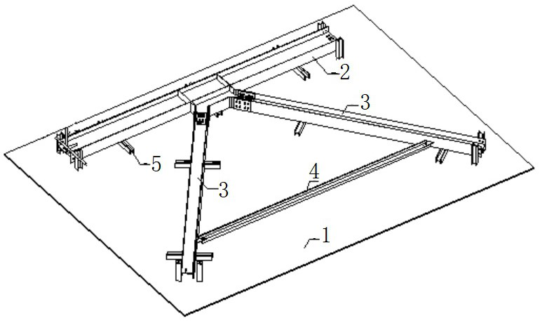 An integral installation method and assembly device for frame beams and herringbone braces