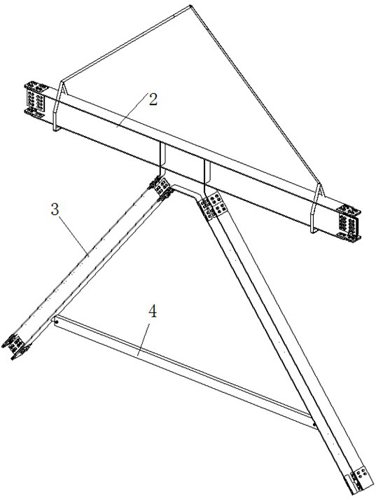 An integral installation method and assembly device for frame beams and herringbone braces