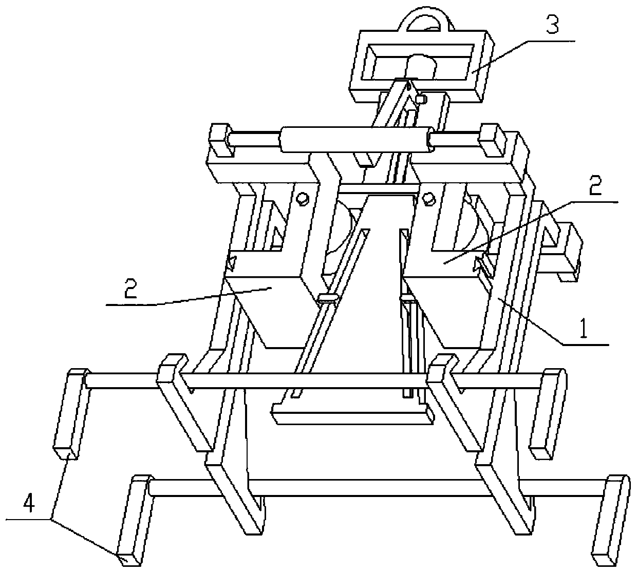 A folding industrial container hoisting equipment