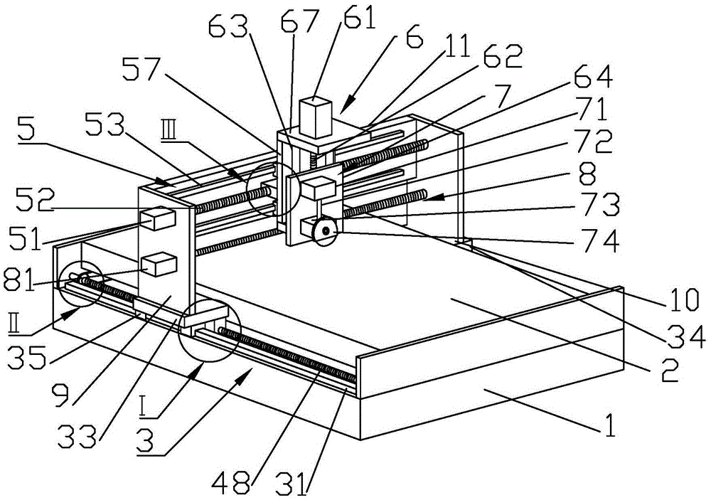 Three-shaft type board cutting machine
