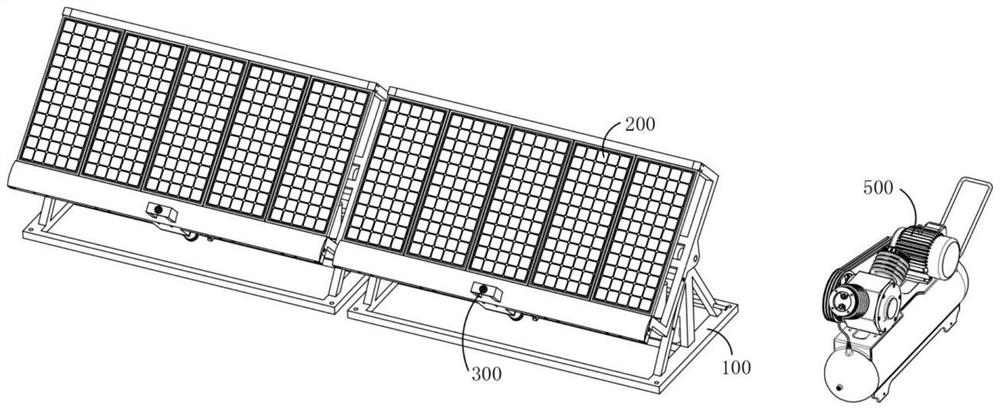 Pneumatic series intermittent automatic sun-tracking photovoltaic panel power generation double-shaft platform