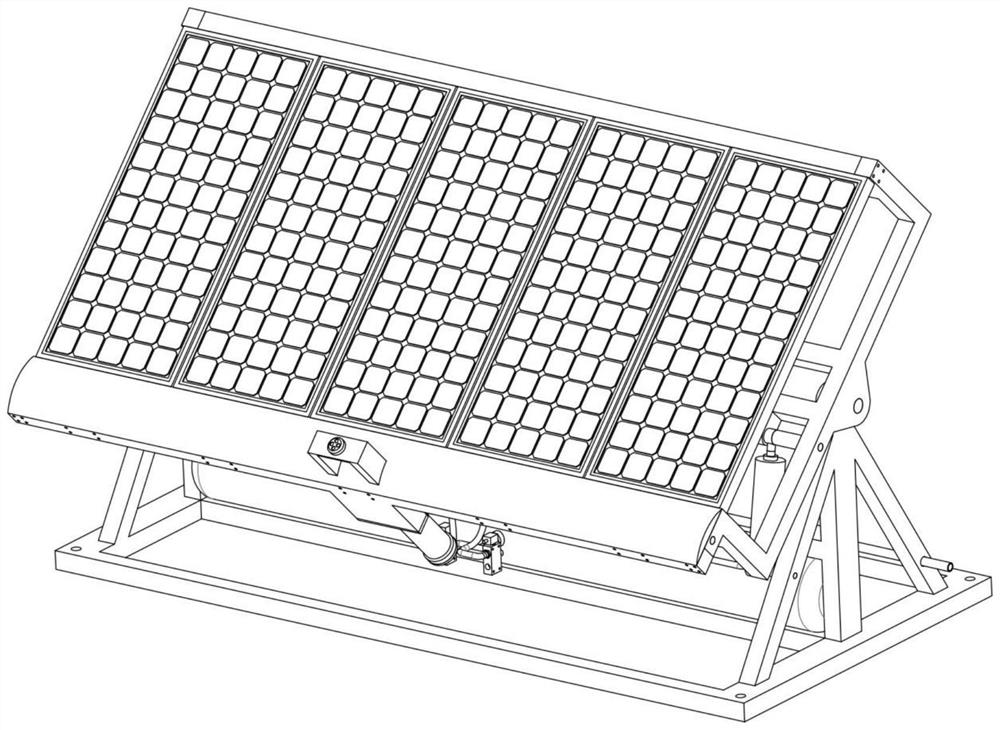 Pneumatic series intermittent automatic sun-tracking photovoltaic panel power generation double-shaft platform