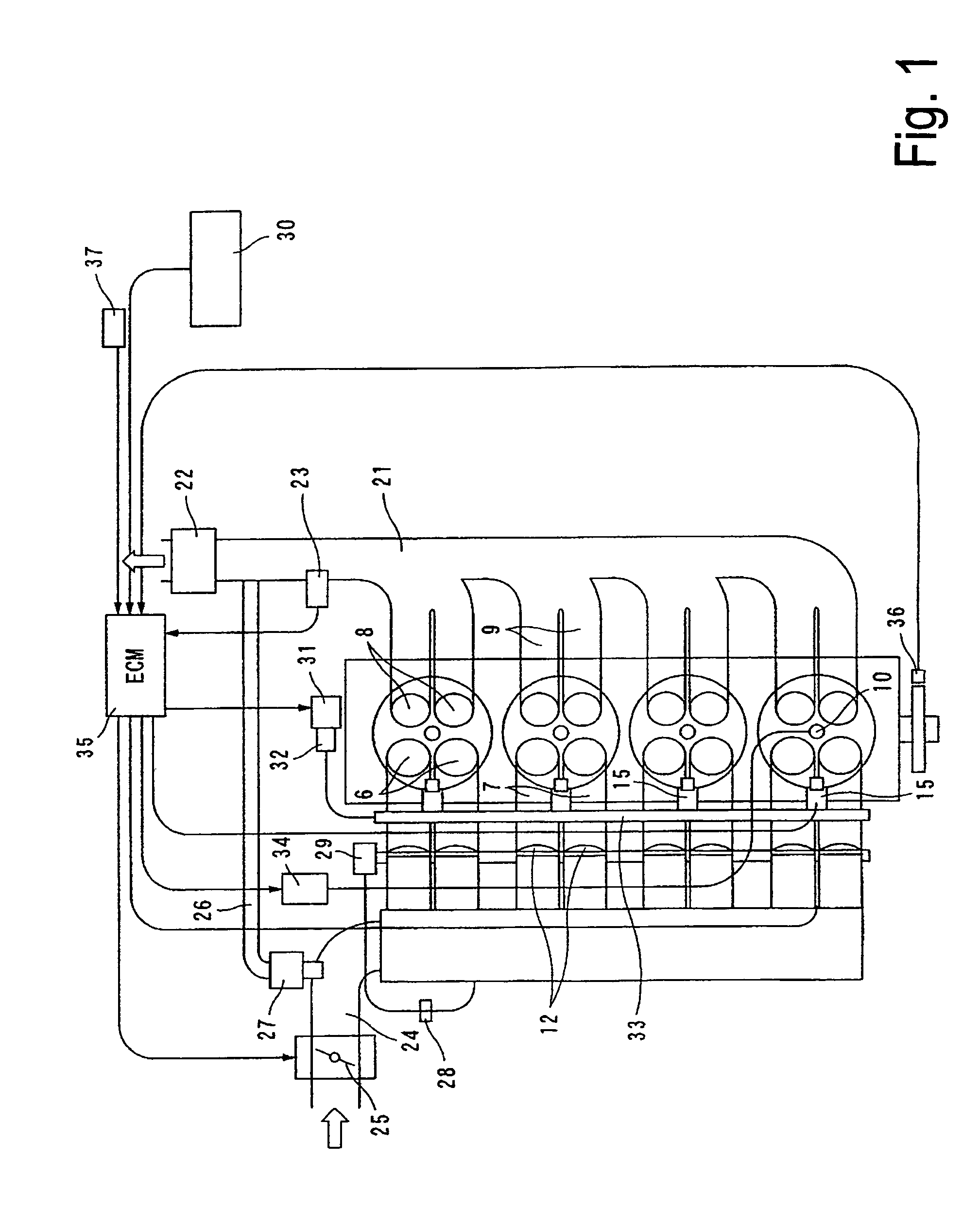 Direct fuel injection/spark ignition engine control device
