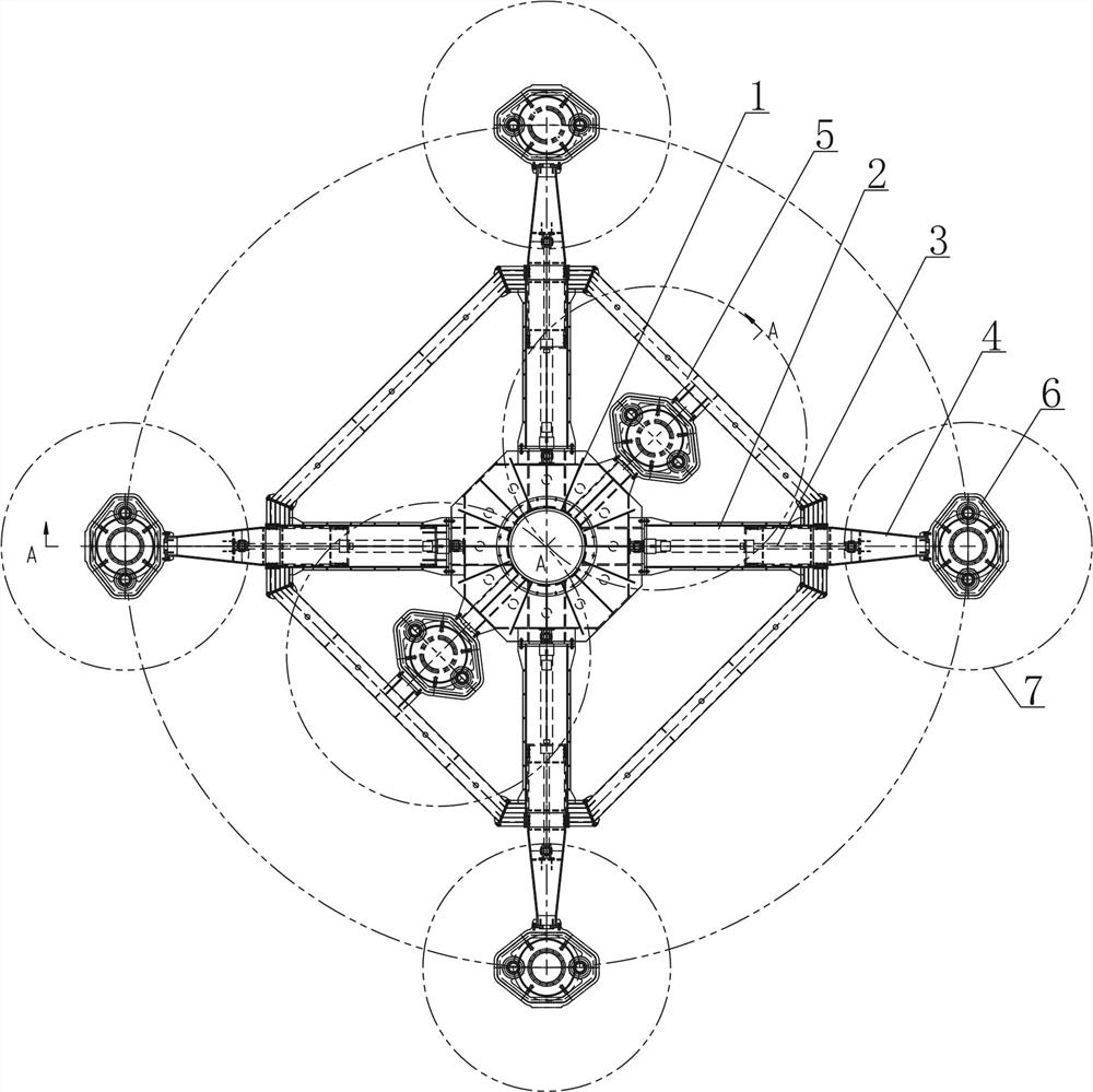 Telescopic revolution rack for ultra-large-diameter full-section shaft drilling machine